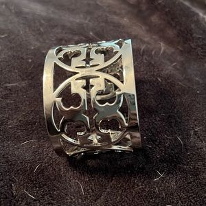 Tory Burch wide cuff bangle in silver